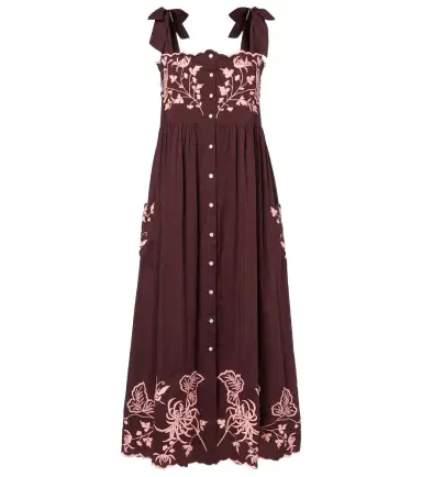JULIET DUNN Embroidered cotton midi dress | Thumbnail 1 JULIET DUNN Embroidered cotton midi dress | Thumbnail 1