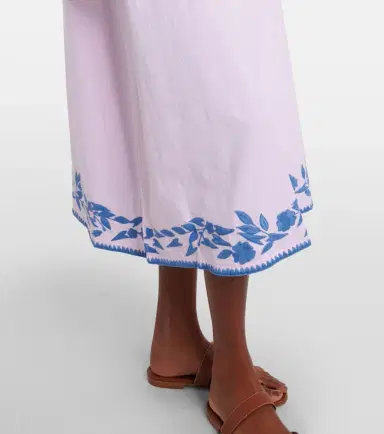 JULIET DUNN Embroidered cotton and linen midi dress | Thumbnail 3 JULIET DUNN Embroidered cotton and linen midi dress | Thumbnail 3