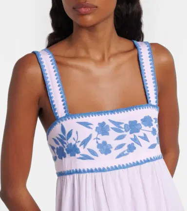 JULIET DUNN Embroidered cotton and linen midi dress | Thumbnail 5 JULIET DUNN Embroidered cotton and linen midi dress | Thumbnail 5
