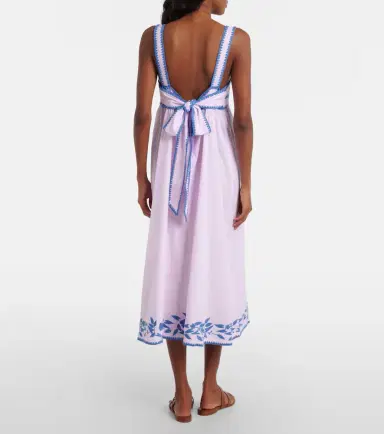 JULIET DUNN Embroidered cotton and linen midi dress | Thumbnail 6 JULIET DUNN Embroidered cotton and linen midi dress | Thumbnail 6