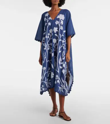 Juliet Dunn Scalloped cotton kaftan | Thumbnail 3 Juliet Dunn Scalloped cotton kaftan | Thumbnail 3
