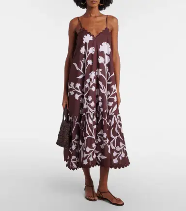 Juliet Dunn Scalloped cotton midi dress | Thumbnail 2 Juliet Dunn Scalloped cotton midi dress | Thumbnail 2