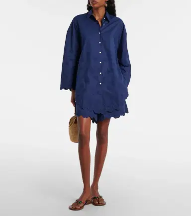Juliet Dunn Embroidered floral cotton poplin shorts | Thumbnail 4 Juliet Dunn Embroidered floral cotton poplin shorts | Thumbnail 4