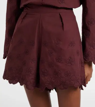 Juliet Dunn Embroidered floral cotton poplin shorts | Thumbnail 2 Juliet Dunn Embroidered floral cotton poplin shorts | Thumbnail 2
