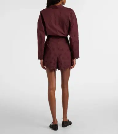 Juliet Dunn Embroidered floral cotton poplin shorts | Thumbnail 3 Juliet Dunn Embroidered floral cotton poplin shorts | Thumbnail 3