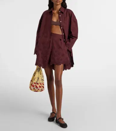 Juliet Dunn Embroidered floral cotton poplin shorts | Thumbnail 4 Juliet Dunn Embroidered floral cotton poplin shorts | Thumbnail 4