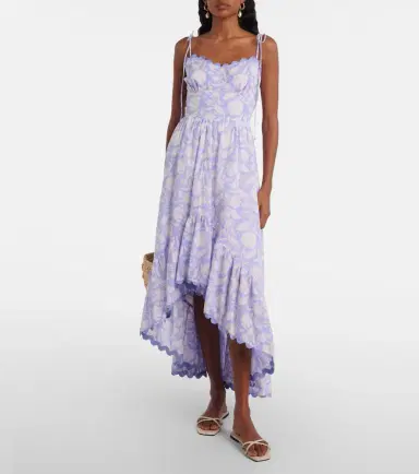 JULIET DUNN Asymmetric floral cotton midi dress | Thumbnail 3 JULIET DUNN Asymmetric floral cotton midi dress | Thumbnail 3