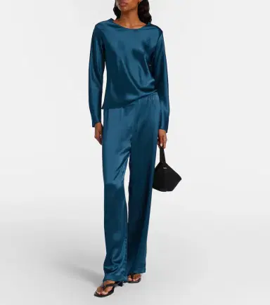 Leset Barb satin wide-leg pants | Thumbnail 3 Leset Barb satin wide-leg pants | Thumbnail 3
