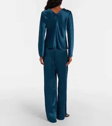 Leset Barb satin wide-leg pants | Thumbnail 6 Leset Barb satin wide-leg pants | Thumbnail 6