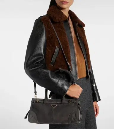 Prada Bonnie Medium suede shoulder bag | Thumbnail 2 Prada Bonnie Medium suede shoulder bag | Thumbnail 2