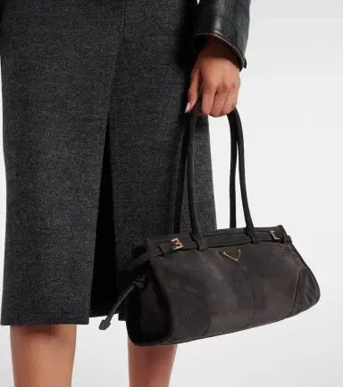 Prada Bonnie Medium suede shoulder bag | Thumbnail 3 Prada Bonnie Medium suede shoulder bag | Thumbnail 3