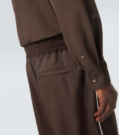 Loewe Wool gabardine wide-leg pants | Thumbnail 4 Loewe Wool gabardine wide-leg pants | Thumbnail 4