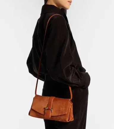 Ferragamo Flap Small suede shoulder bag | Thumbnail 5 Ferragamo Flap Small suede shoulder bag | Thumbnail 5
