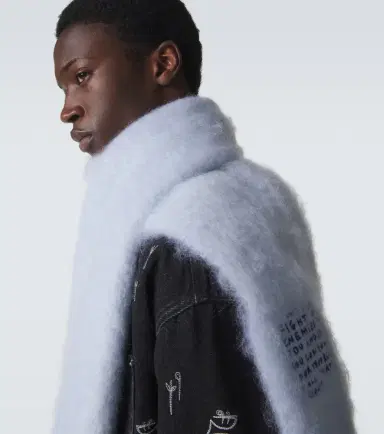 Loewe Embroidered mohair and wool scarf | Thumbnail 2 Loewe Embroidered mohair and wool scarf | Thumbnail 2