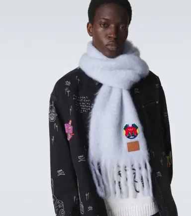 Loewe Embroidered mohair and wool scarf | Thumbnail 4 Loewe Embroidered mohair and wool scarf | Thumbnail 4