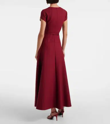 Oscar de la Renta Floral-appliqué wool-blend crêpe maxi dress | Thumbnail 2 Oscar de la Renta Floral-appliqué wool-blend crêpe maxi dress | Thumbnail 2