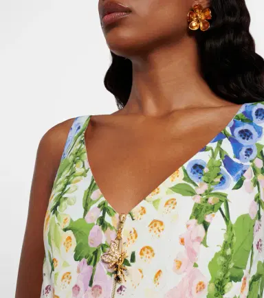 Oscar de la Renta Floral poplin cocktail dress | Thumbnail 5 Oscar de la Renta Floral poplin cocktail dress | Thumbnail 5