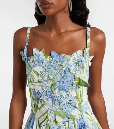 Oscar de la Renta Allium floral cotton-blend midi dress | Thumbnail 4 Oscar de la Renta Allium floral cotton-blend midi dress | Thumbnail 4