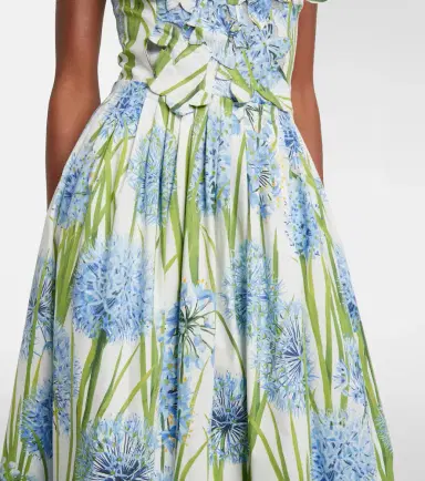 Oscar de la Renta Allium floral cotton-blend midi dress | Thumbnail 5 Oscar de la Renta Allium floral cotton-blend midi dress | Thumbnail 5