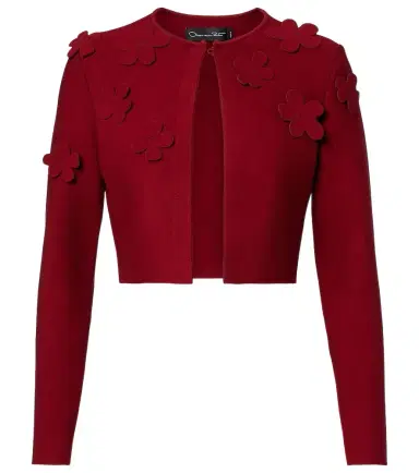 Oscar de la Renta Floral cropped cardigan | Thumbnail 1 Oscar de la Renta Floral cropped cardigan | Thumbnail 1