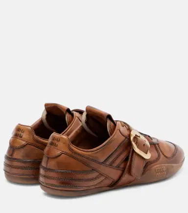Miu Miu Logo leather sneakers | Thumbnail 5 Miu Miu Logo leather sneakers | Thumbnail 5
