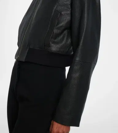 Vince Shearling-trimmed leather jacket | Thumbnail 2 Vince Shearling-trimmed leather jacket | Thumbnail 2