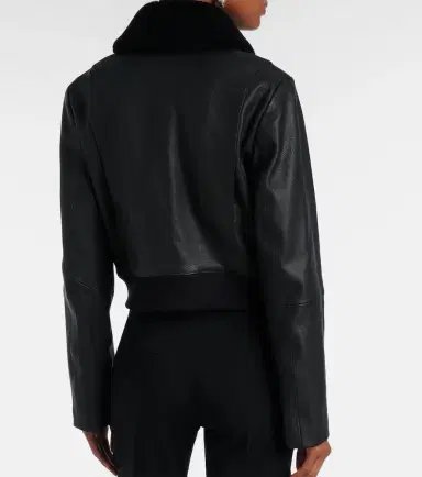 Vince Shearling-trimmed leather jacket | Thumbnail 4 Vince Shearling-trimmed leather jacket | Thumbnail 4