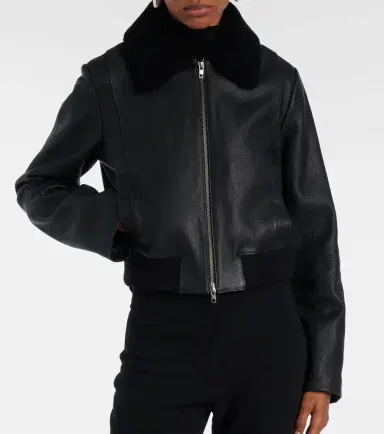 Vince Shearling-trimmed leather jacket | Thumbnail 5 Vince Shearling-trimmed leather jacket | Thumbnail 5