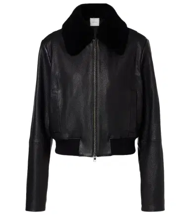 Vince Shearling-trimmed leather jacket | Thumbnail 1 Vince Shearling-trimmed leather jacket | Thumbnail 1