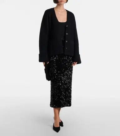 Vince Sequined velvet midi skirt | Thumbnail 3 Vince Sequined velvet midi skirt | Thumbnail 3