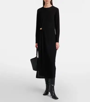 Vince Draped wool-blend midi dress | Thumbnail 3 Vince Draped wool-blend midi dress | Thumbnail 3