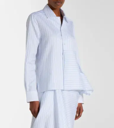 JW Anderson Striped asymmetric cotton poplin shirt | Thumbnail 3 JW Anderson Striped asymmetric cotton poplin shirt | Thumbnail 3