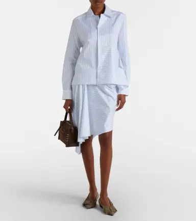JW Anderson Striped asymmetric cotton poplin shirt | Thumbnail 4 JW Anderson Striped asymmetric cotton poplin shirt | Thumbnail 4