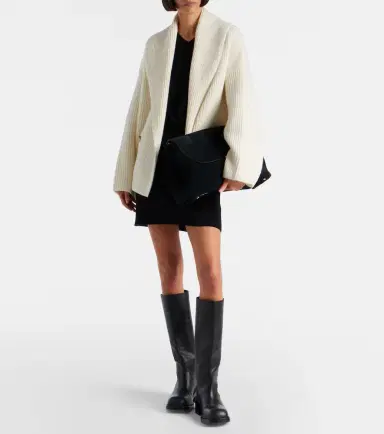 Vince Ribbed-knit wool-blend jacket | Thumbnail 6 Vince Ribbed-knit wool-blend jacket | Thumbnail 6