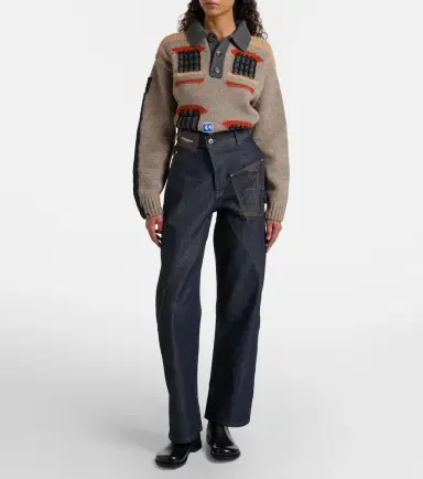 JW Anderson Embroidered high-rise straight jeans | Thumbnail 3 JW Anderson Embroidered high-rise straight jeans | Thumbnail 3