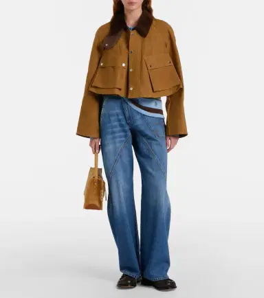 JW Anderson Corduroy-trimmed cropped cotton jacket | Thumbnail 3 JW Anderson Corduroy-trimmed cropped cotton jacket | Thumbnail 3