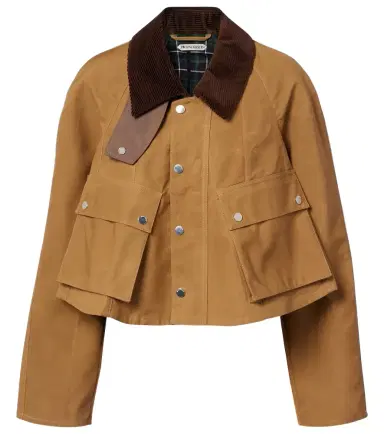 JW Anderson Corduroy-trimmed cropped cotton jacket | Thumbnail 1 JW Anderson Corduroy-trimmed cropped cotton jacket | Thumbnail 1