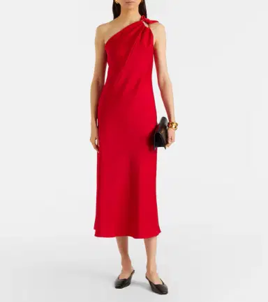 Max Mara Entrata satin midi dress | Thumbnail 4 Max Mara Entrata satin midi dress | Thumbnail 4