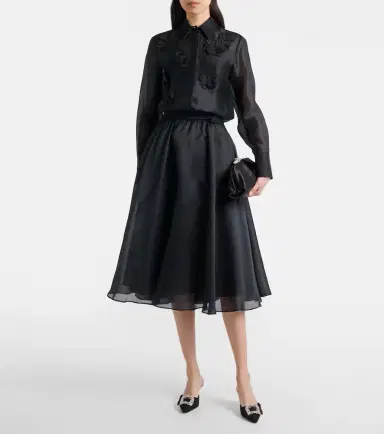Max Mara Calle silk midi skirt | Thumbnail 2 Max Mara Calle silk midi skirt | Thumbnail 2