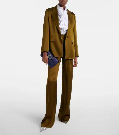 Max Mara Crêpe satin blazer | Thumbnail 3 Max Mara Crêpe satin blazer | Thumbnail 3
