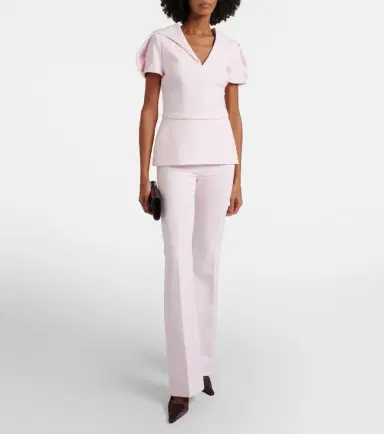 Safiyaa Alexa high-rise crêpe flared pants | Thumbnail 5 Safiyaa Alexa high-rise crêpe flared pants | Thumbnail 5
