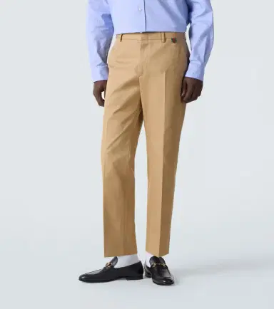 Gucci Mid-rise cotton cropped straight pants | Thumbnail 3 Gucci Mid-rise cotton cropped straight pants | Thumbnail 3