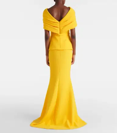 Safiyaa Loura off-shoulder crêpe gown | Thumbnail 5 Safiyaa Loura off-shoulder crêpe gown | Thumbnail 5