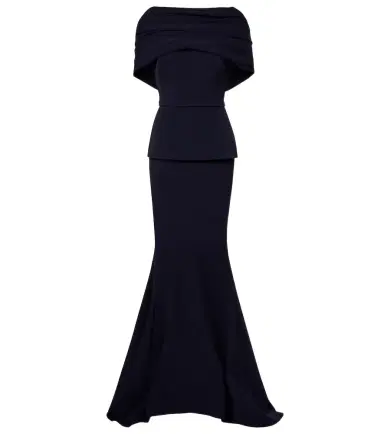 Safiyaa Loura off-shoulder crêpe gown | Thumbnail 1 Safiyaa Loura off-shoulder crêpe gown | Thumbnail 1