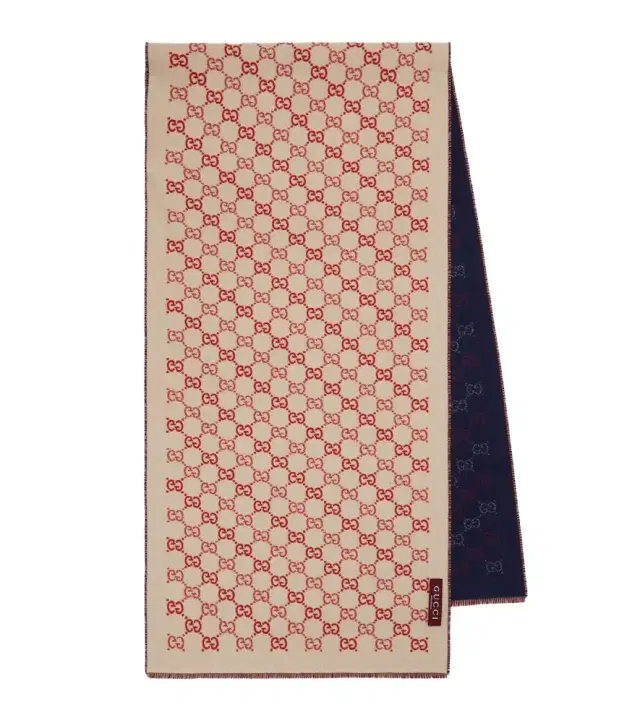 GG reversible wool jacquard scarf GG reversible wool jacquard scarf