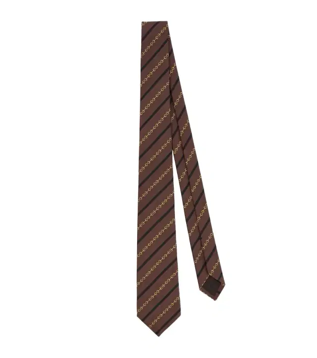 Horsebit silk jacquard tie Horsebit silk jacquard tie
