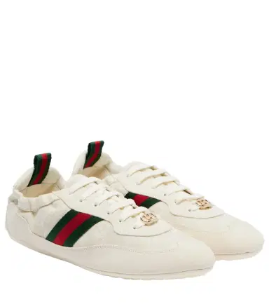Gucci Shift suede-trimmed canvas sneakers | Thumbnail 1 Gucci Shift suede-trimmed canvas sneakers | Thumbnail 1