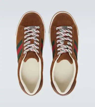 Gucci Ace Web Stripe suede sneakers | Thumbnail 3 Gucci Ace Web Stripe suede sneakers | Thumbnail 3