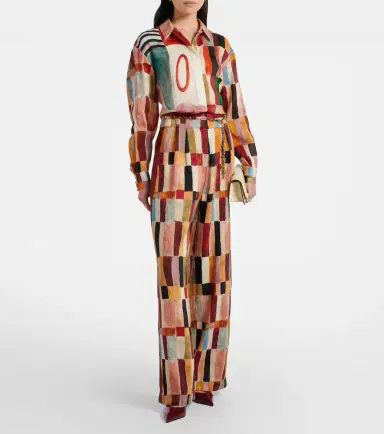 Alemais Alémais x LRNCE Marjorelle printed linen and silk palazzo pants | Thumbnail 2 Alemais Alémais x LRNCE Marjorelle printed linen and silk palazzo pants | Thumbnail 2