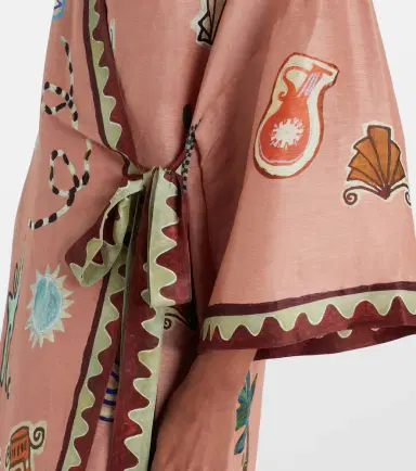 Alemais Alémais Linen and silk-blend wrap midi dress | Thumbnail 2 Alemais Alémais Linen and silk-blend wrap midi dress | Thumbnail 2